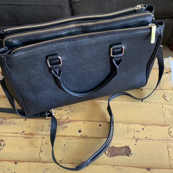 ZARA VEGAN WORK BAG BRIEFCASE BAG SHOULDER STRAP - Picture 3 of 16